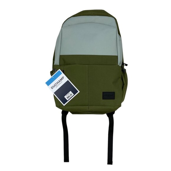 Duchamp London Two Tone Backpack Green Grey Zipper Closure Adjustable Straps BTS - Picture 12 of 12